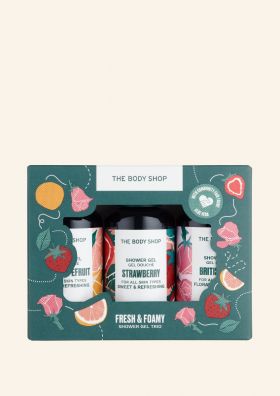 Gavesett med mini dusjsåper fra The Body Shop