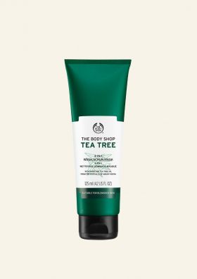 Tea Tree 3-i-1 Ansiktsmaske og Skrubb fra The Body Shop